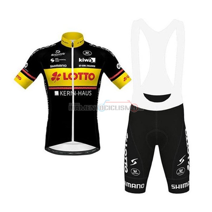 Abbigliamento Ciclismo Lotto-Kern Haus Manica Corta 2020 Nero Giallo